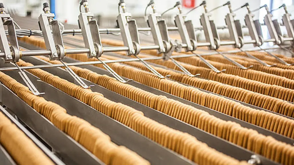 Cookies factory on packaging line